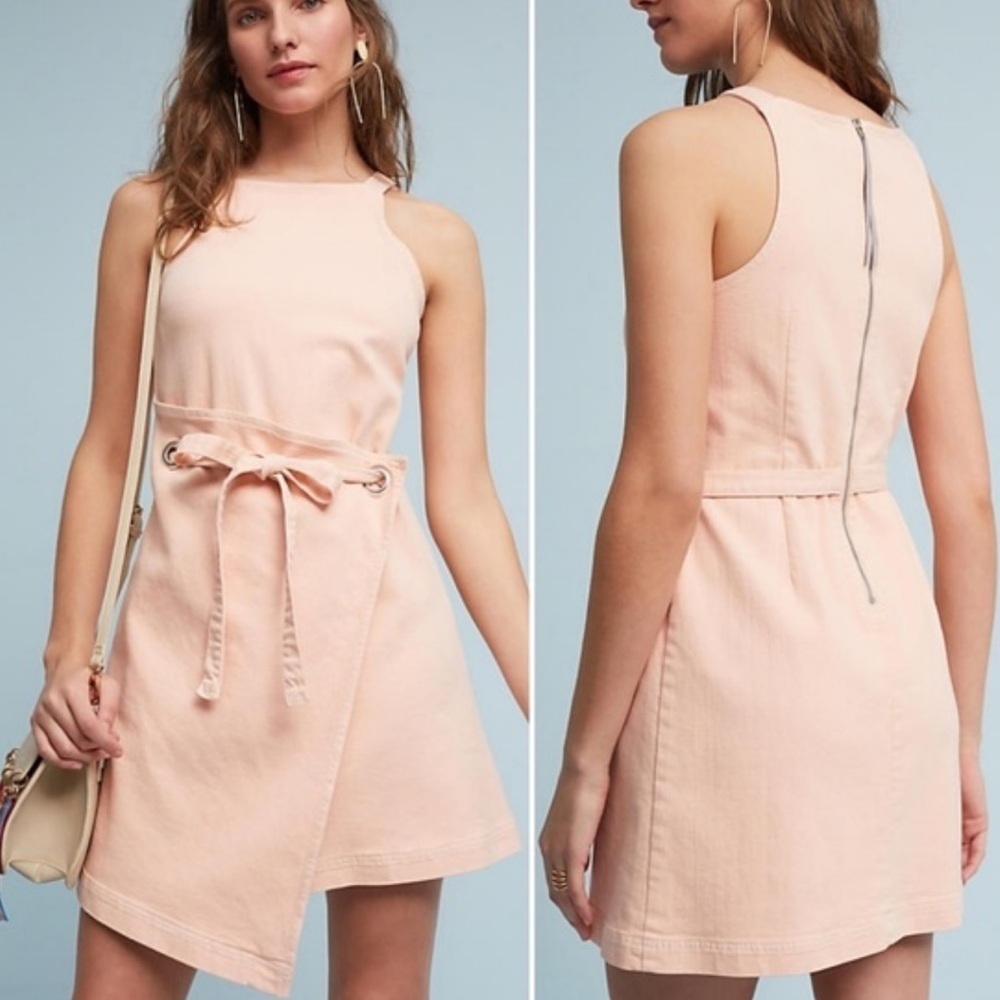 Anthropologie Holding Horses Pink Regatta Wrap Dress Size 0 Western Boho Prairie